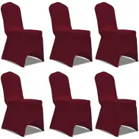 vidaXL Stoelhoes Stretch Bordeauxrood (6 stuks)