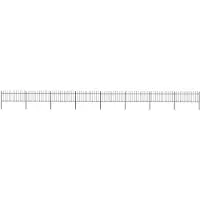 vidaXL Clôture de Jardin avec Dessus en Lance Panneaux de Clôture Décorative Barrière de Jardin Patio Ferme Extérieur Acier 13,6x0,8 m
