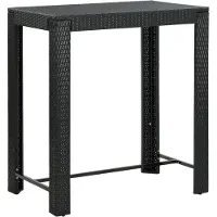 vidaXL Tuinbartafel 100x60,5x110,5 cm poly rattan zwart