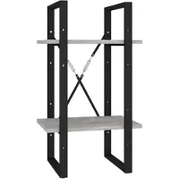 vidaXL Boekenkast met 2 schappen 40x30x70 cm bewerkt hout betongrijs
