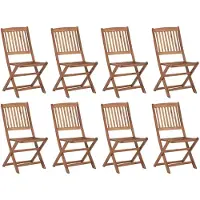 vidaXL Tuinstoelen 8 st inklapbaar massief acaciahout