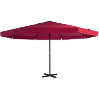 vidaXL Parasol met aluminium paal 500 cm bordeauxrood