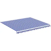 vidaXL Vervangingsdoek voor luifel 400x350 cm polyester blauw en wit