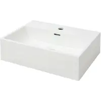 vidaXL Wastafel met kraangat wit 51,5x38,5x15 cm keramiek