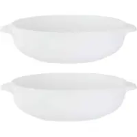 COSY&TRENDY 2x Witte Salade Serveerschalen Van Porselein 19,5 Cm Rond - Serveerschalen