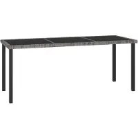 vidaXL Tuintafel 180x70x73 cm poly rattan grijs