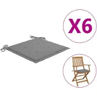 vidaXL Tuinstoelkussens 6 st 40x40x4 cm oxford stof grijs