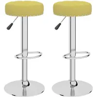 vidaXL Barkruk, 2 stuks, groen, met stoffen bekleding