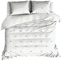 De Witte Lietaer Dekbedovertrek Butterflies Meteorit Off White Satijn-200 x 200 / 220 cm | 2-Persoons