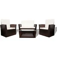 vidaXL Loungeset poly rattan bruin 10-delig online kopen