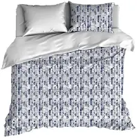 De Witte Lietaer Dekbedovertrek Jenga Blue Gull Satijn-200 x 200 / 220 cm | 2-Persoons