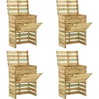 vidaXL Tuincompostbakken 4 st 80x50x100 cm geïmpregneerd grenenhout