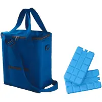 Kimood Koeltas van 36 x 30 x 17 cm blauw met 6x stuks koelelementen - Koeltas