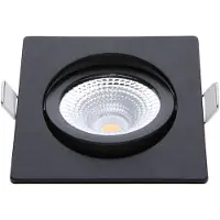 EcoDim Led inbouwspot | Zwart | Vierkant | 2000K-3000K | Ø 85mm | IP54 | 5W |