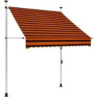 vidaXL Luifel handmatig uittrekbaar 150 cm oranje en bruin