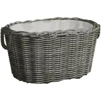 vidaXL Houtmand met handvatten 59x42x28 cm wilgenhout grijs