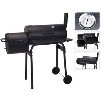 Voordeeldrogisterij Premium BBQ Smoker Houtskoolbarbecue Zwart - 121 x 122 x 55 cm