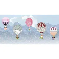 Overig Fotobehang Happy Ballon - Blauw - 2,50m X 500cm