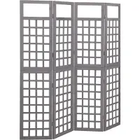 vidaXL Kamerscherm/trellis met 4 panelen161x180 cm vurenhout grijs