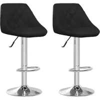 vidaXL Barstoelen 2 st kunstleer zwart