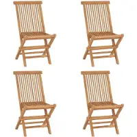 vidaXL Tuinstoelen 4 st inklapbaar massief teakhout