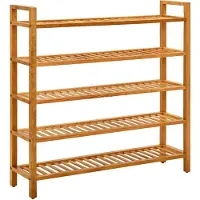 vidaXL Schoenenrek met 5 schappen 100x27x100 cm massief eikenhout
