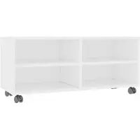 vidaXL Tv-meubel met wieltjes 90x35x35 cm bewerkt hout wit
