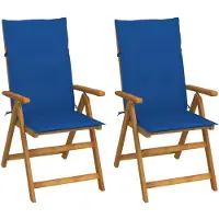 vidaXL Tuinstoelen 2 st verstelbaar met kussens massief acaciahout