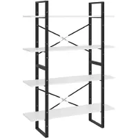 vidaXL Boekenkast met 4 schappen 100x30x140 cm bewerkt hout wit