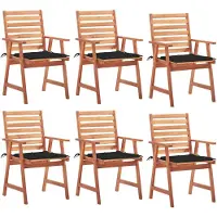 vidaXL Tuinstoelen 6 st met kussens massief acaciahout