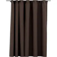 vidaXL Gordijn linnen-look verduisterend met haken 290x245 cm taupe
