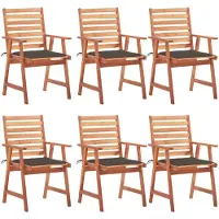 vidaXL Tuinstoelen 6 st met kussens massief acaciahout