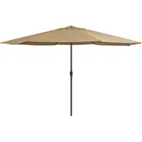 vidaXL Parasol met metalen paal 390 cm taupe