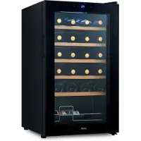 Moa Wijnkoelkast – Met Houten Planken & Touchscreen – 63 liter – 43 x 45 x 78 cm – Zwart