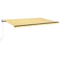 vidaXL Luifel automatisch uittrekbaar 500x350 cm geel en wit