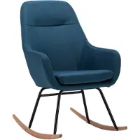 vidaXL Schommelstoel stof blauw
