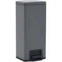 vidaXL Pedaalemmer met anti-vingerafdruk 30 L RVS grijs
