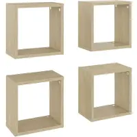 vidaXL Wandschappen kubus 4 st 26x15x26 cm sonoma eikenkleurig