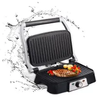 Aigostar Heat 30HFA - contactgrill / compacte grillplaat 1500 W zilver
