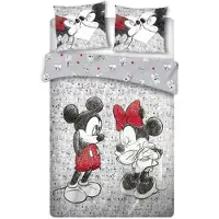 Disney Mickey & Minnie Mouse kinderdekbedovertrek Kissing - microvezel