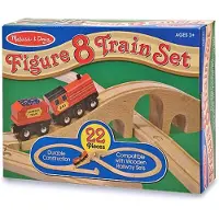 Melissa & Doug - Houten Treinbaan Figure 8 (22 Dlg)