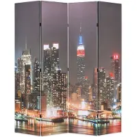 vidaXL Kamerscherm inklapbaar New York bij nacht 160x170 cm