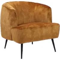 Livin24 Velvet fauteuil Billy okergeel