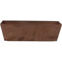 Ter Steege Bloempot/plantenpot balkonbak van gerecycled kunststof terra bruin D55 x 17 en H17 cm - Plantenbakken