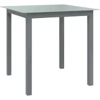 vidaXL Tuintafel 80x80x74 cm aluminium en glas lichtgrijs