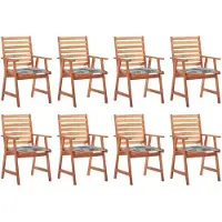 vidaXL Tuinstoelen 8 st met kussens massief acaciahout