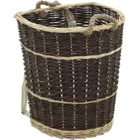 vidaXL Houtmand met draagriemen 44,5x37x50 cm natuurlijk wilgenhout