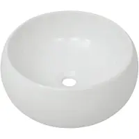 vidaXL lavabo rond Céramique Blanc 40 x 16 cm