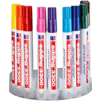 Edding 3300 Permanentmarker 100% Gerecycled Breed Beitelpunt 1 - 5 mm Kleurenassortiment Navulbaar Waterbestendig 10 Stuks