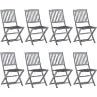 vidaXL Tuinstoelen 8 st inklapbaar met kussens massief acaciahout